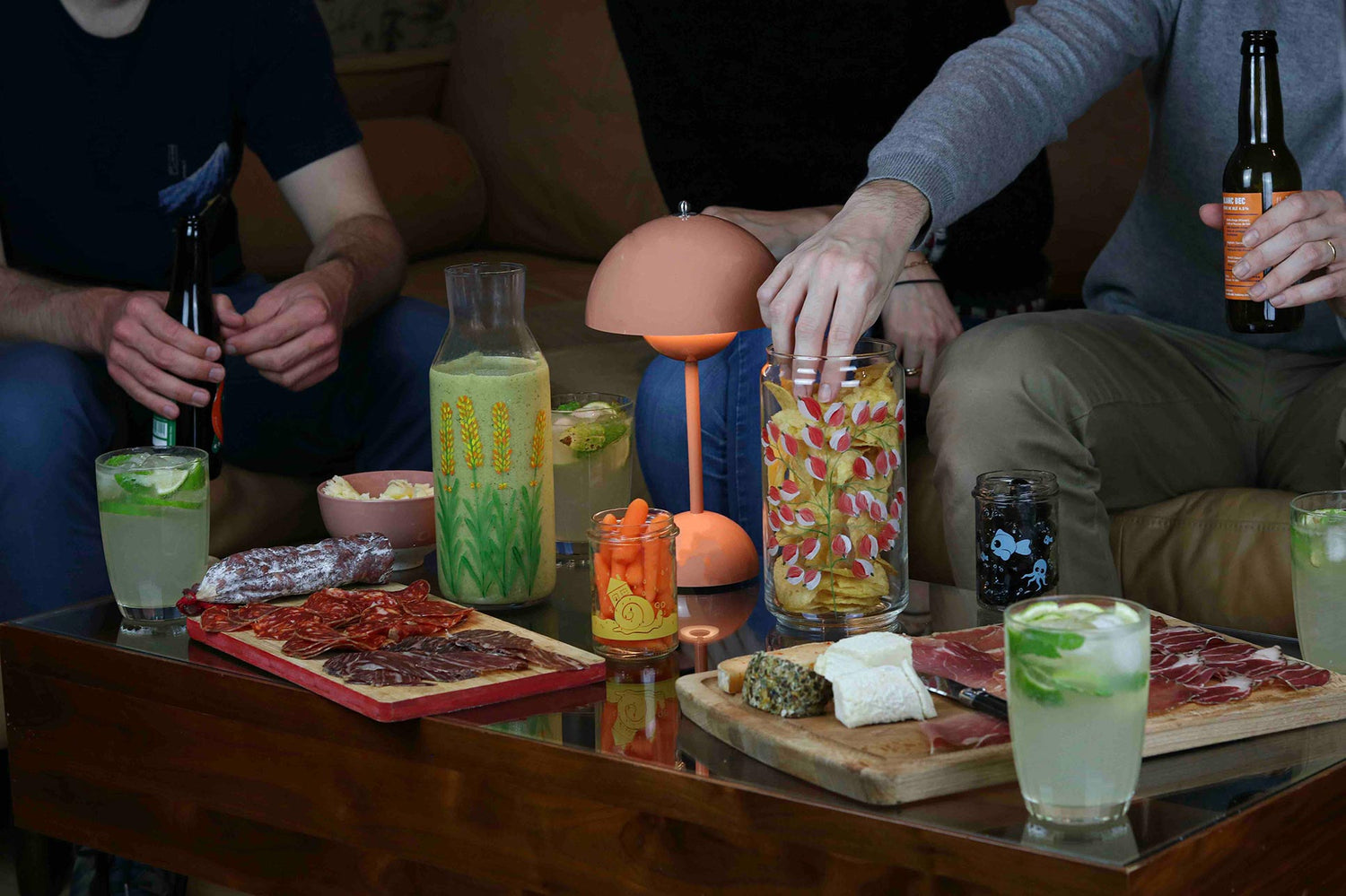 Bocaux et carafes peints à la main