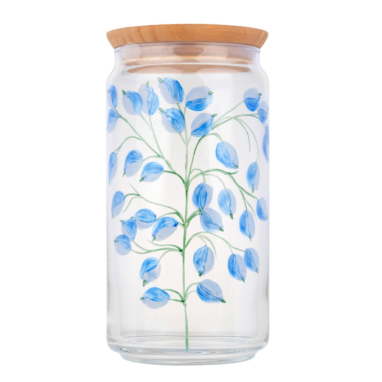 Le Glycine - Bocal en verre 1,5L peint à la main