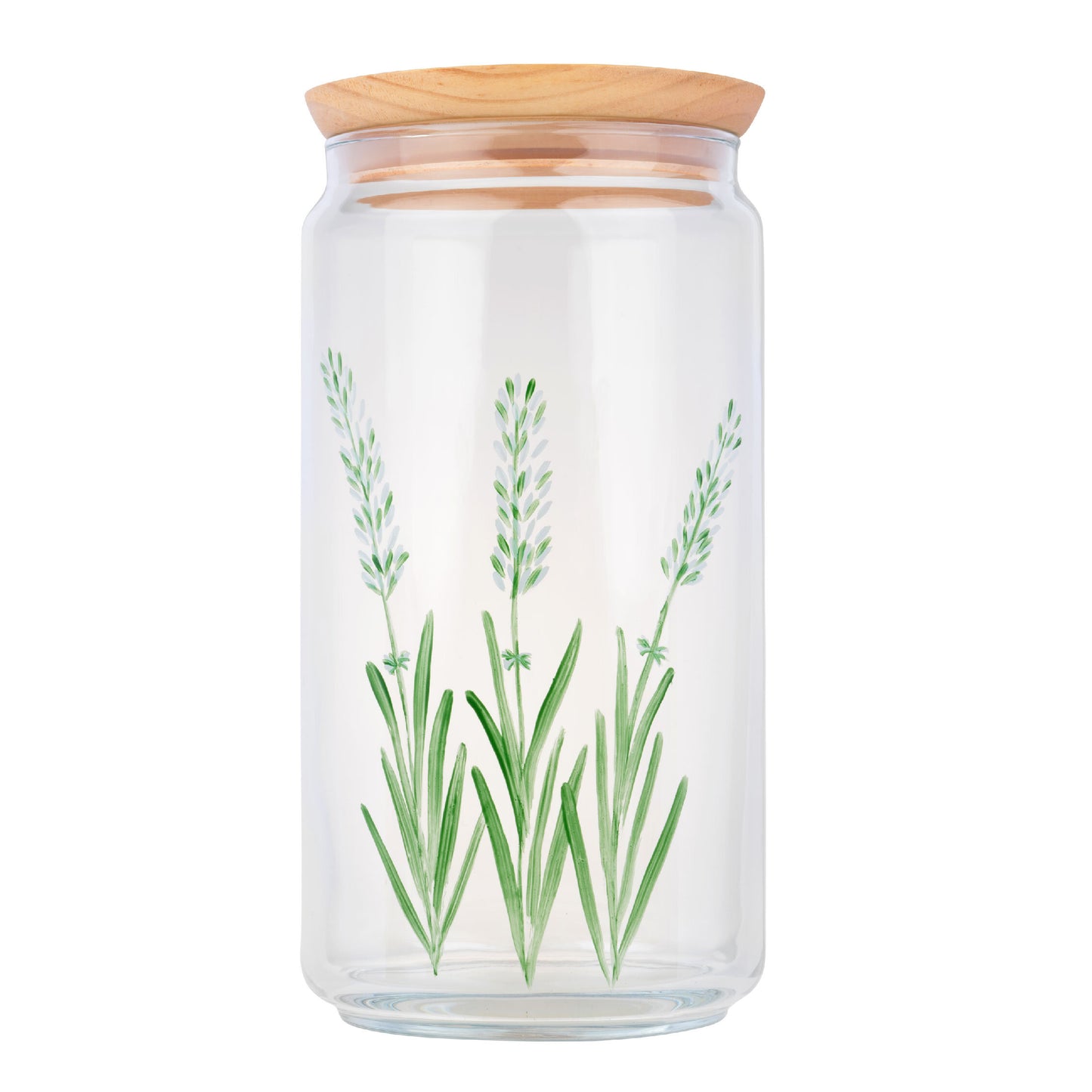 Le Lavande - Bocal en verre 1,5L peint à la main