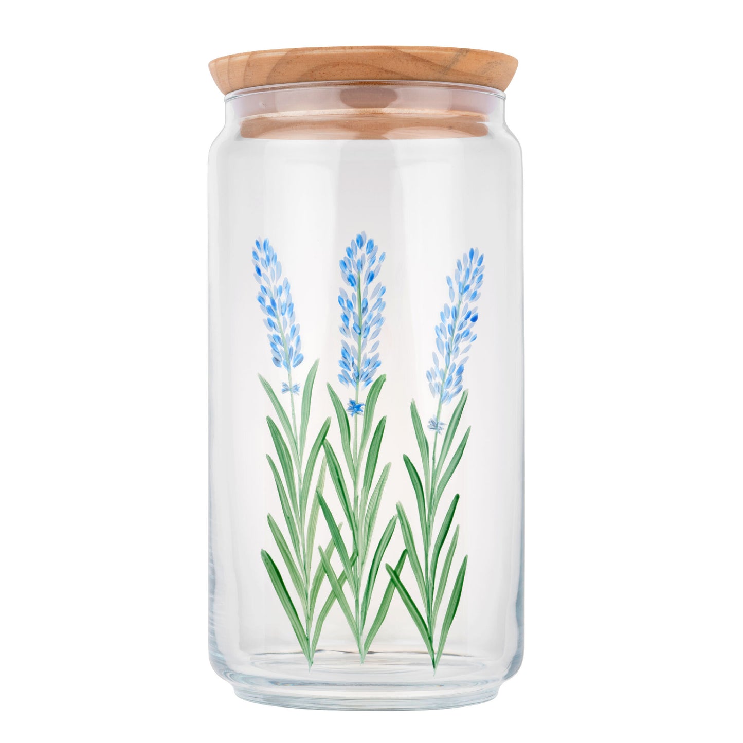Le Lavande - Bocal en verre 1,5L peint à la main