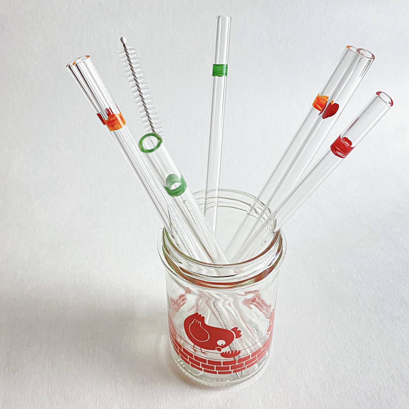 Lot 3 Pailles en verre peintes main - Bandeau