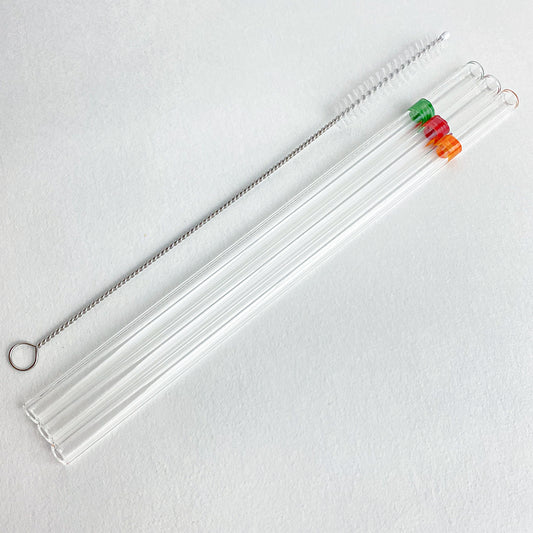 Lot 3 Pailles en verre peintes main - Bandeau